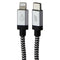 LBT (7-Ft) USB-C to Lightning 8-Pin Braided Charge Cable - Silver/White/Black