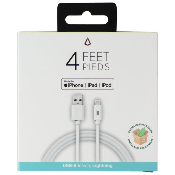 LBT 4 FT PVC USB-A to Lightning 8-Pin Cable - White