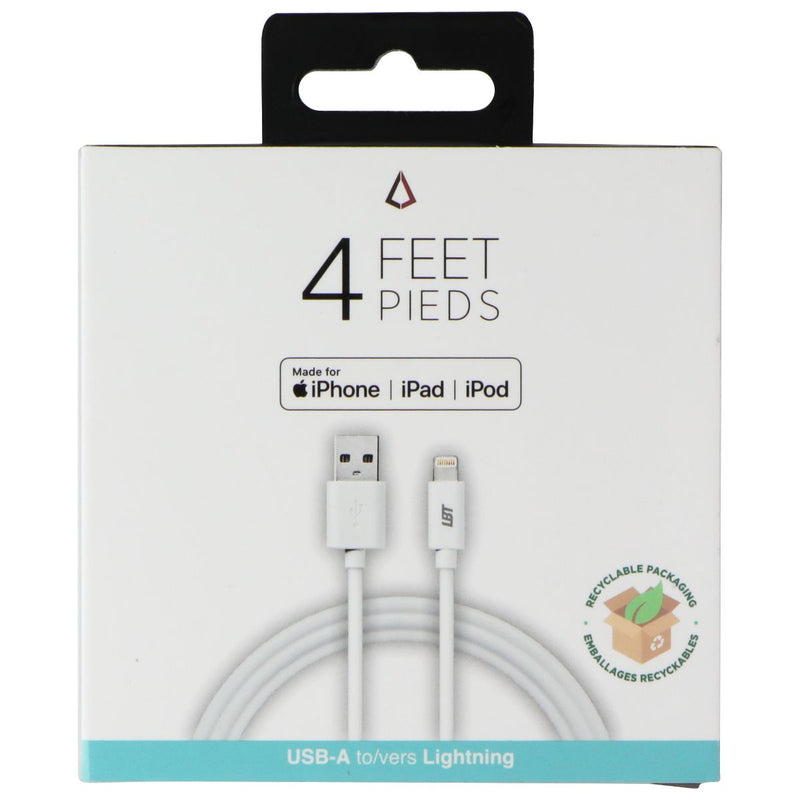 LBT 4 FT PVC USB-A to Lightning 8-Pin Cable - White