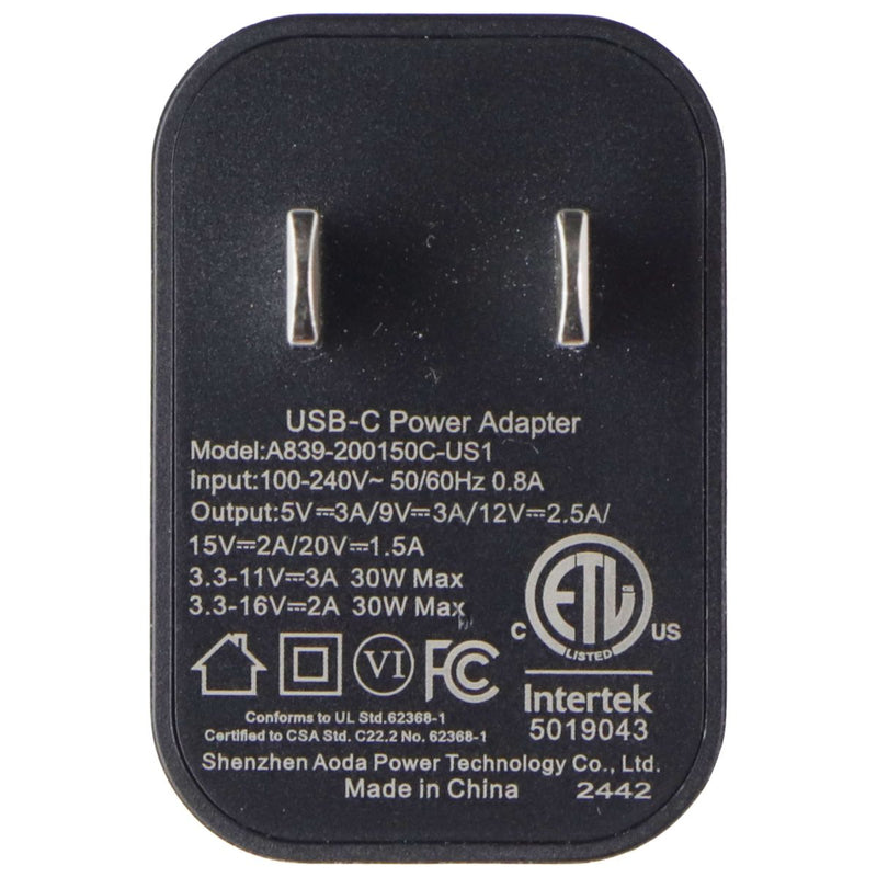 LBT (30W) Single Port USB-C Power Adapter - Black (A839-200150C-US1)