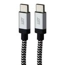 LBT (10-Ft) USB-C to USB-C Premium Braided Cable - Black/White/Silver