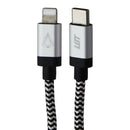 LBT (10-Ft) USB-C to Lightning 8-Pin Braided Charge Cable - Silver/White/Black