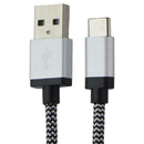 LBT USB-C TO USB-A 7FT Nylon Braided Charging Cable - Black / White