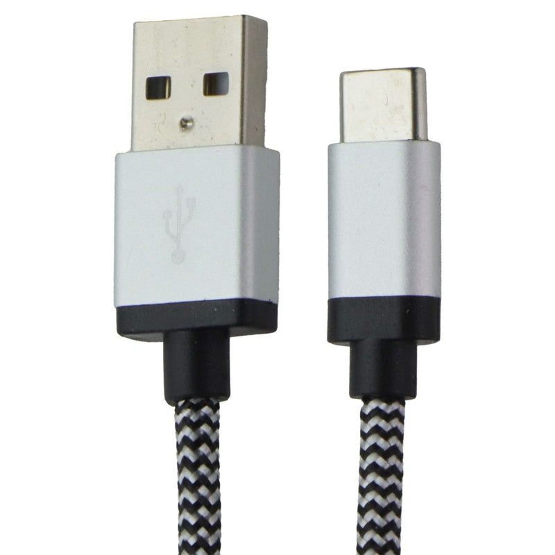 LBT USB-C TO USB-A 7FT Nylon Braided Charging Cable - Black / White