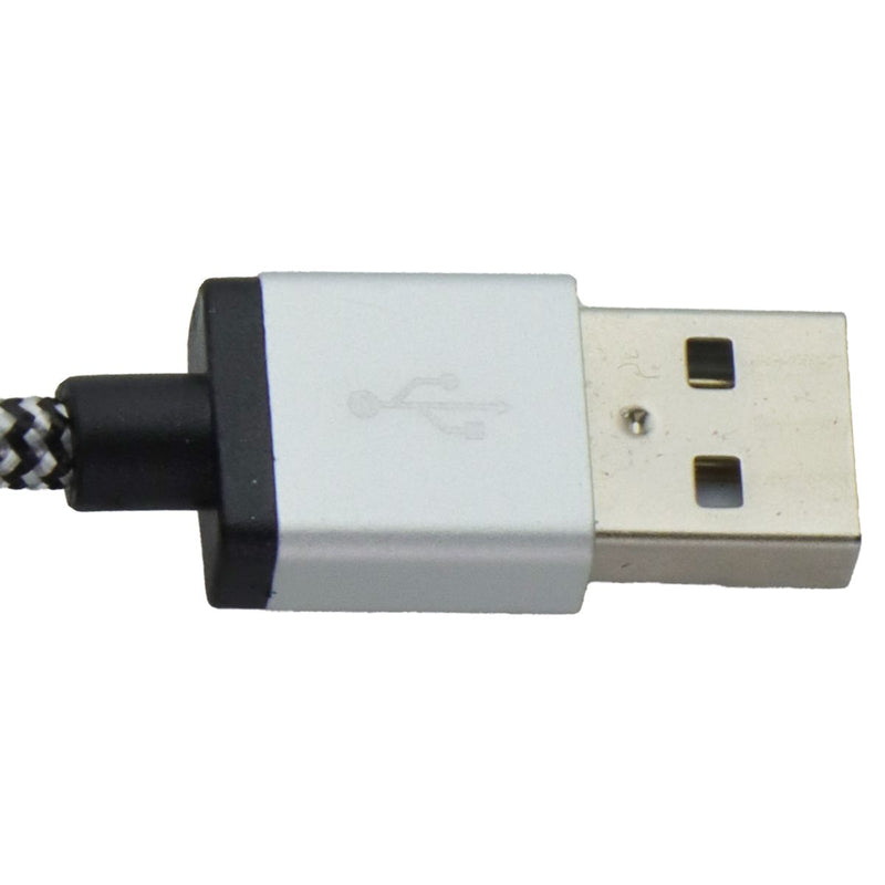 LBT USB-C TO USB-A 7FT Nylon Braided Charging Cable - Black / White