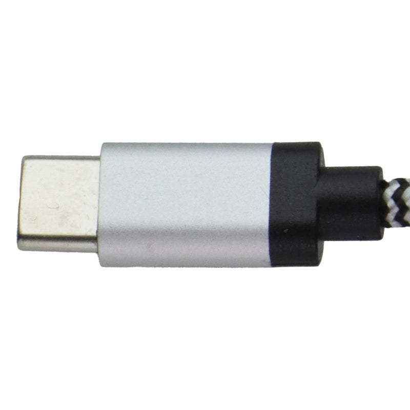 LBT USB-C TO USB-A 7FT Nylon Braided Charging Cable - Black / White