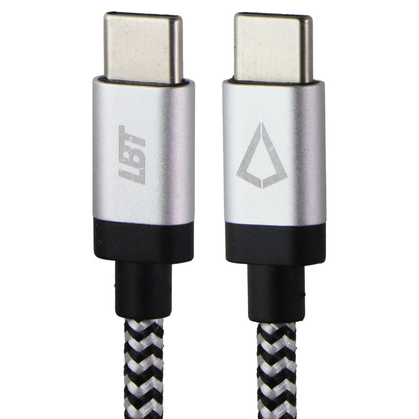 LBT (7-Foot) USB-C to USB-C Braided Charge/Sync Cable - Silver/White/Black