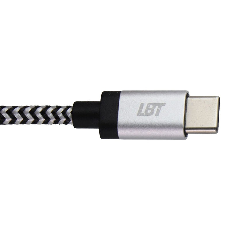 LBT (7-Foot) USB-C to USB-C Braided Charge/Sync Cable - Silver/White/Black
