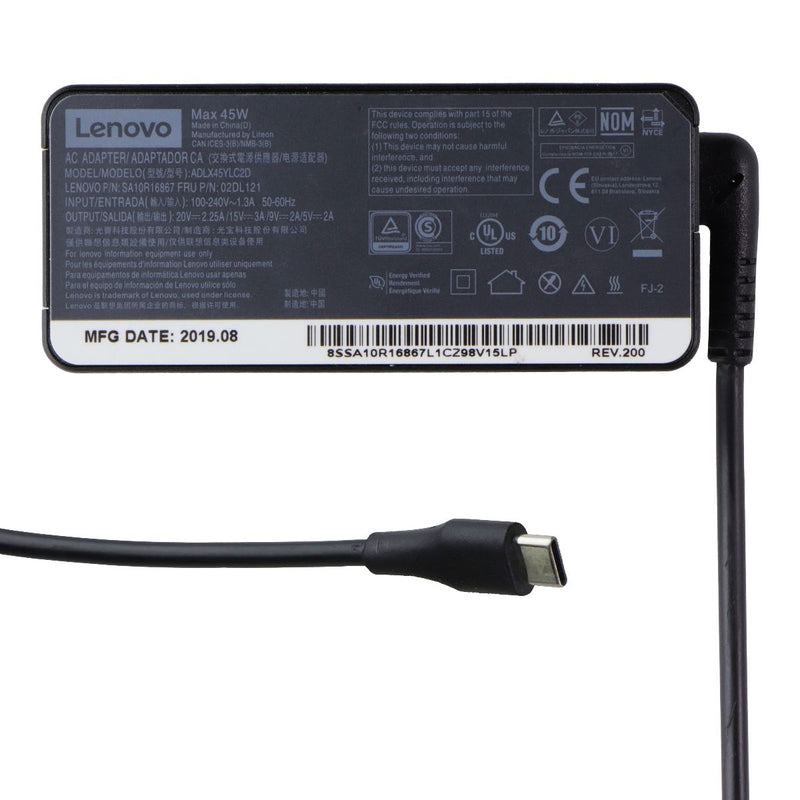 Lenovo 45W AC Adapter OEM Wall Charger / Power Supply (ADLX45YLC2D) - Black