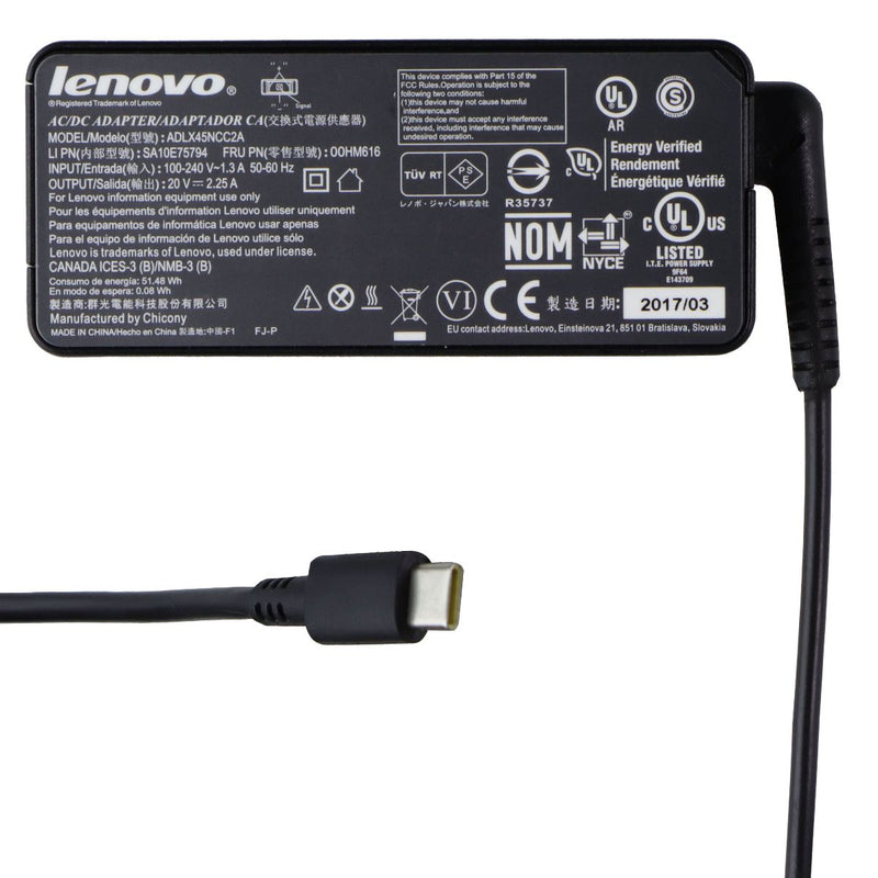 Lenovo Replacement Power Supply (ADLX45NCC2A) - Black