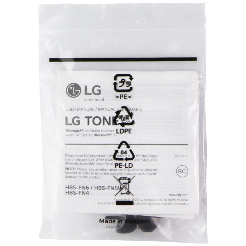 Replacement Rubber Ear Gels for LG Tone Free Headset (HBS-FN6/HBS-FN5W/HBS-FN4)