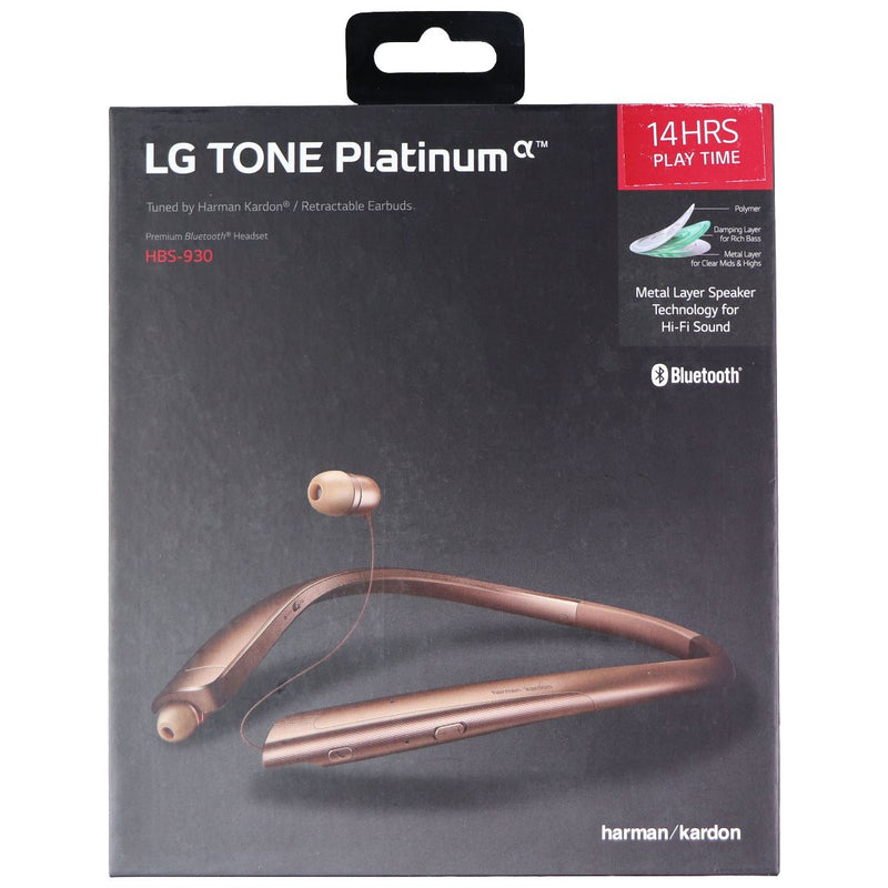 LG TONE Platinum (a) Premium Bluetooth Stereo Headset - Gold (HBS-930)