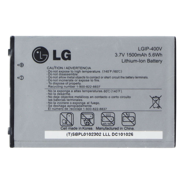 Replacement LG (3.7V/1500mAh) Cell Phone Li-Ion Battery - (LGIP-400V)