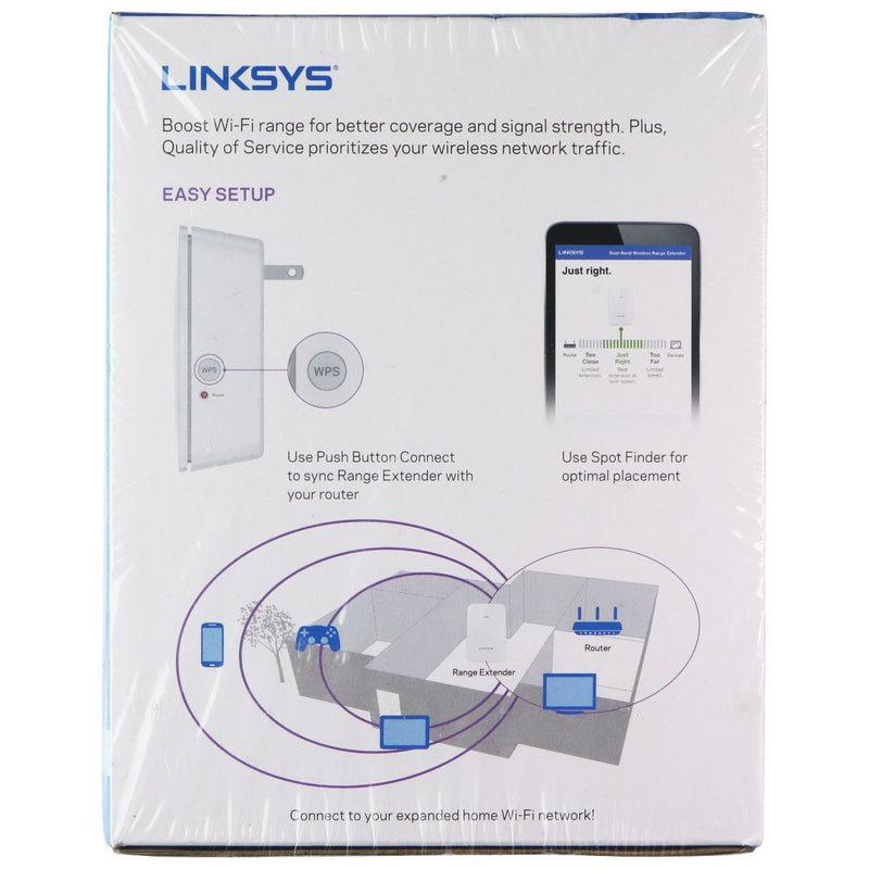 Linksys RE6250 (AC750) Dual-Band Wi-Fi Extender - White