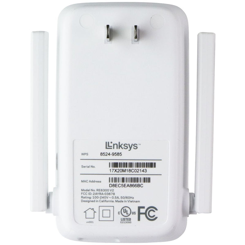 Linksys WiFi 5 Range Extender AC750 Signal Booster - White (RE6300)