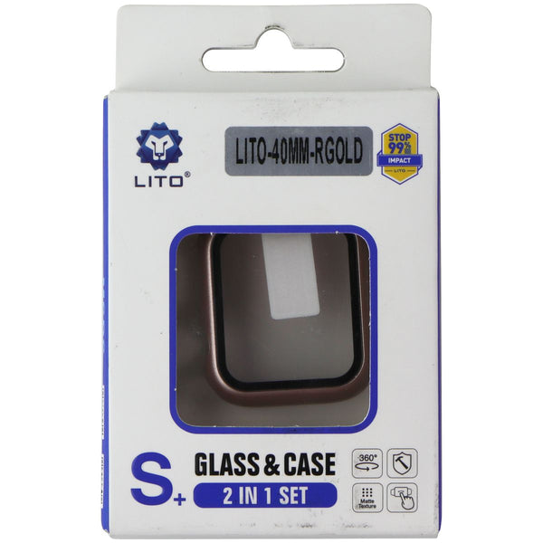 LITO S+ Glass and Case Set for Apple Watch Series SE 2/6/5/4 (40mm) - Rose Gold