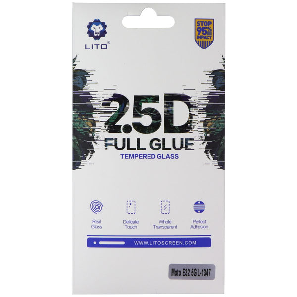 LITO 2.5D Full Glue Tempered Glass Screen Protector for Motorola Moto E32 5G