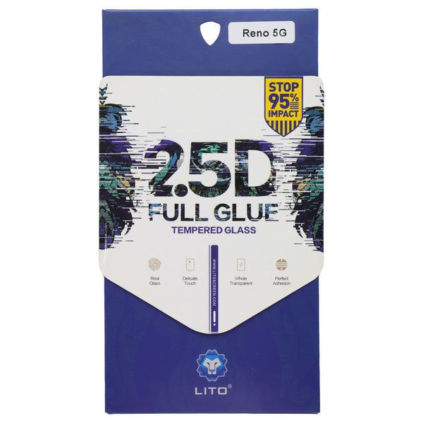 LITO 2.5D Full Glue Tempered Glass Screen Protector for Oppo Reno 5G