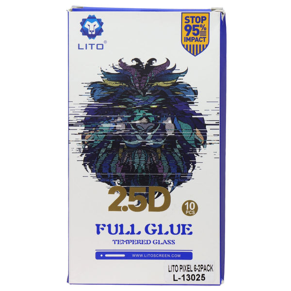 LITO 2.5D Full Glue Tempered Glass Screen Protector for Google Pixel 6 (10 Pcs)