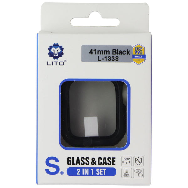 LITO S+ Glass & Rugged Case for Apple Watch Series 9/8/7 (41mm) - Black (L-1338)