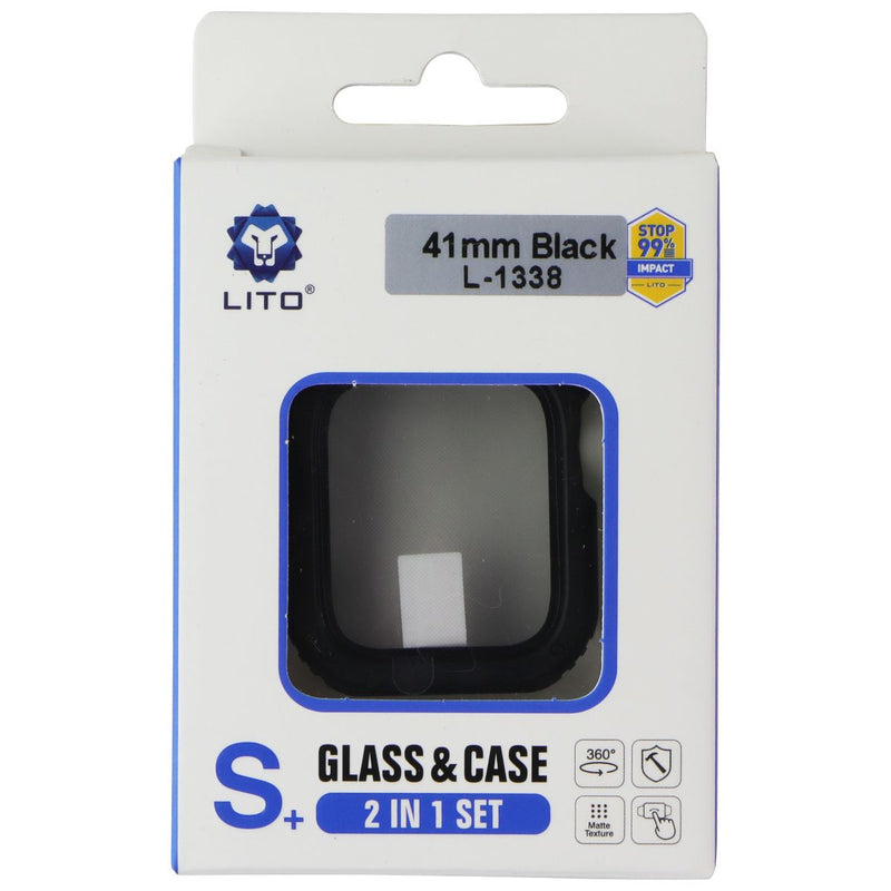 LITO S+ Glass & Rugged Case for Apple Watch Series 9/8/7 (41mm) - Black (L-1338)