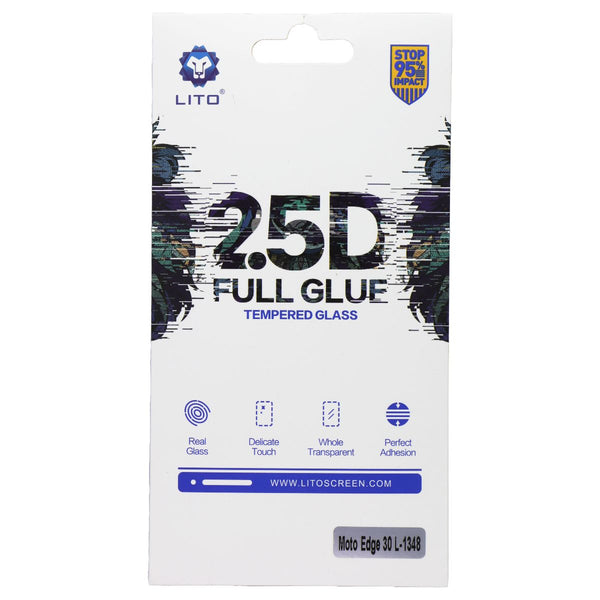 LITO 2.5D Full Glue Tempered Glass Screen Protector for Moto Edge 30 (L-1348)