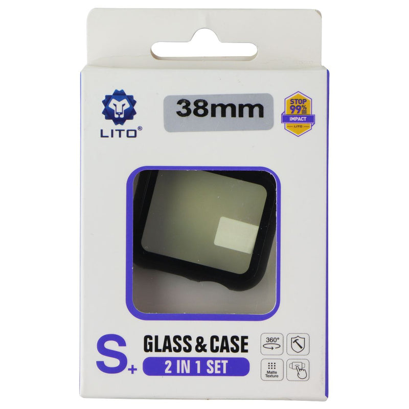 LITO S+ Glass and Case 2 in 1 Set for Apple Watch Series 3/2/1 (38mm) - Carbon