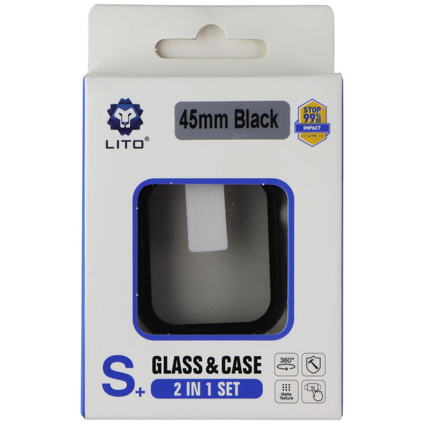 LITO S+ Glass & Case (2 in 1 Set) for Apple Watch Series 3/2/1 (45mm) - Black