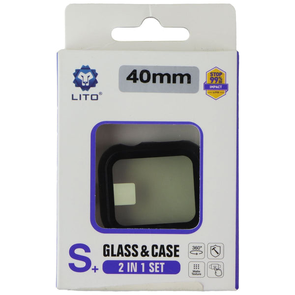 LITO S+ Glass and Case Set for Apple Watch Series SE 2/SE/6/5/4 (40mm) - Carbon
