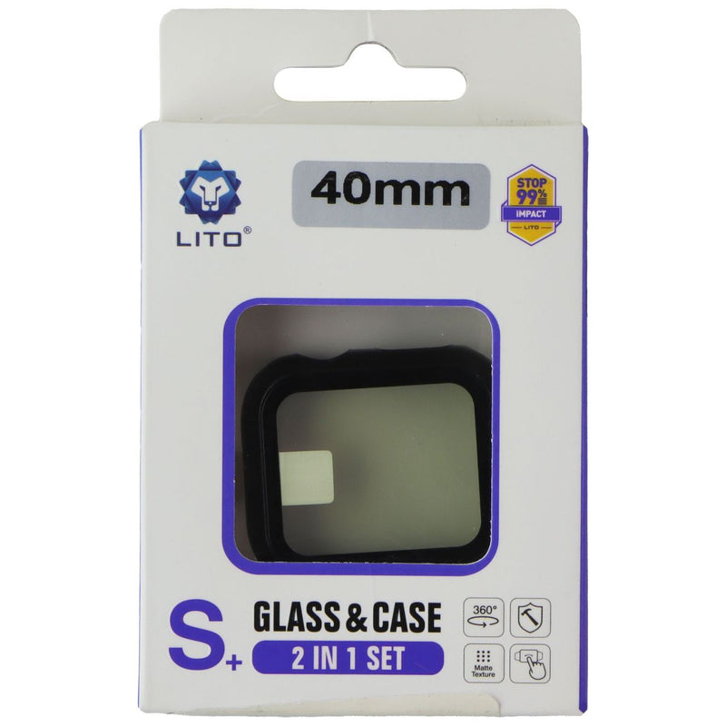 LITO S+ Glass and Case Set for Apple Watch Series SE 2/SE/6/5/4 (40mm) - Carbon