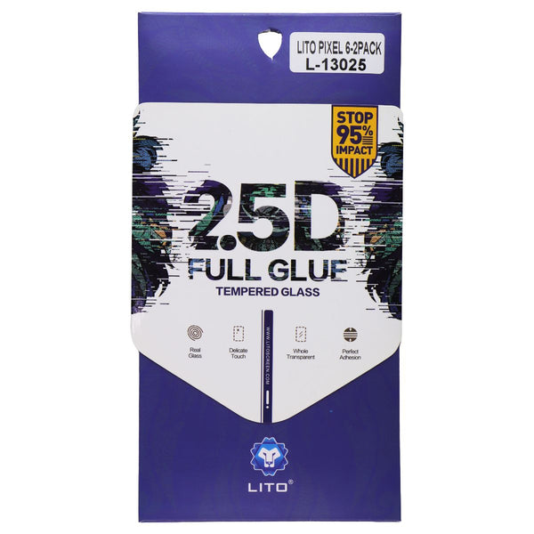 LITO 2.5D Full Glue Tempered Glass Screen Protector for Google Pixel 6 - 2 Pack