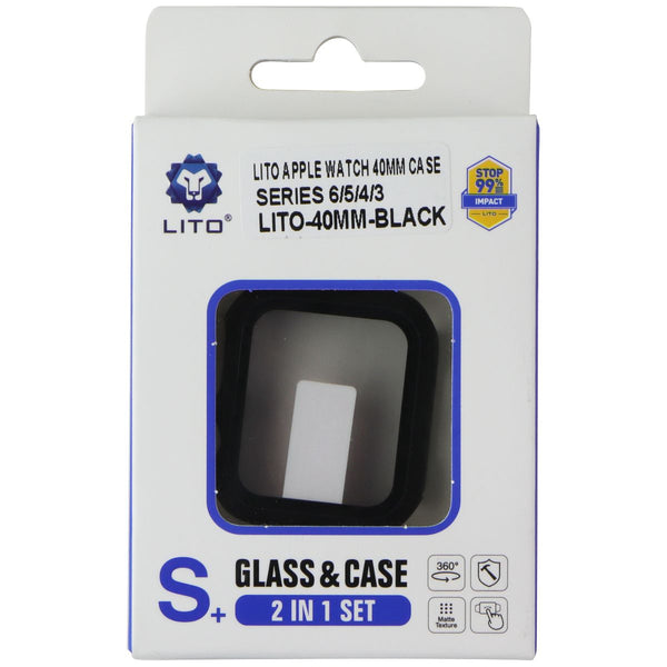 LITO S+ Glass and Case Set for Apple Watch Series SE 2/6/5/4 (40mm) - Matte Blk