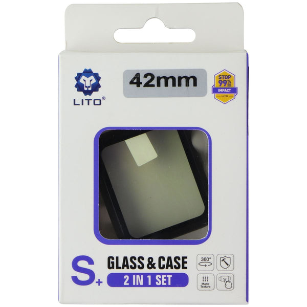 LITO S+ Glass and Case 2 in 1 Set for Apple Watch Series 3/2/1 (42mm) - Carbon