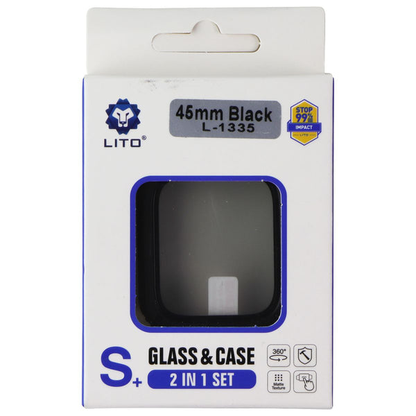 Lito S+ Glass & Case (2 in 1 Set) for Apple Watch Series 7 (45mm) - Black
