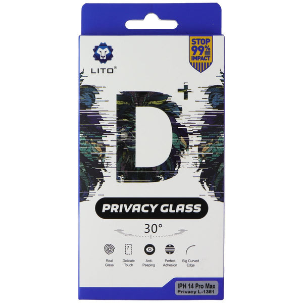 LITO D+ Privacy Glass Screen Protector for iPhone 14 Pro Max - Privacy (2 Pack)
