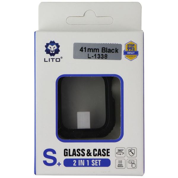 Lito S+ Glass & Case (2 in 1 Set) for Apple Watch Series 7 (41mm) - Black Rugged