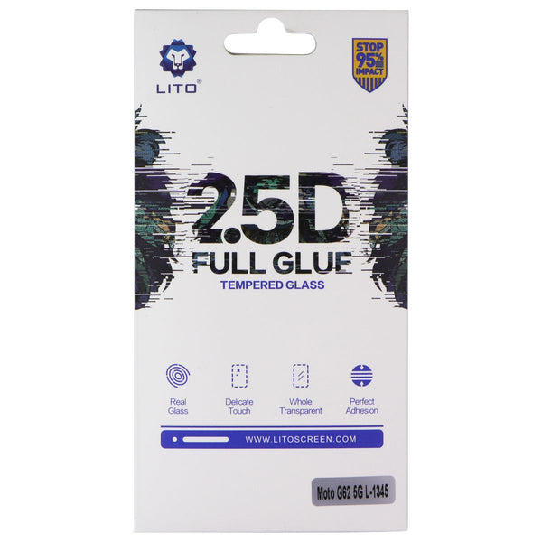 LITO 2.5D Full Glue Tempered Glass Screen Protector for Moto G62 5G (L-1345)