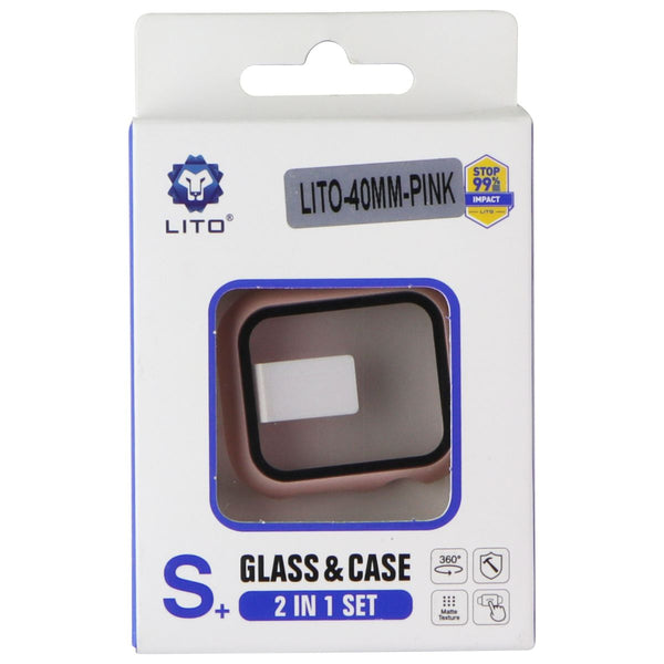 LITO S+ Glass and Case Set for Apple Watch Series SE 2/6/5/4 (40mm) - Pink