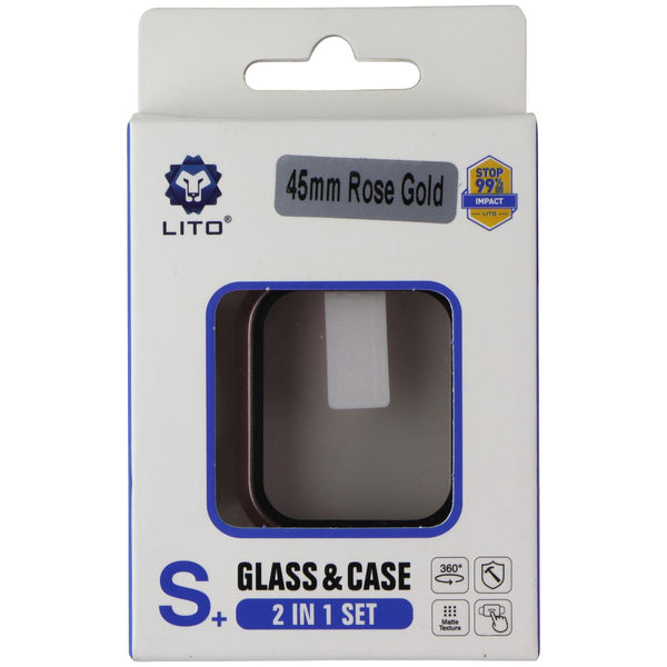 Lito S+ Glass & Case (2 in 1 Set) for Apple Watch Series 7 (45mm) - Rose Gold