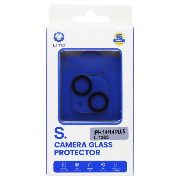 LITO S+ Camera Glass Protector for Apple iPhone 14/14 Plus - Clear/Black