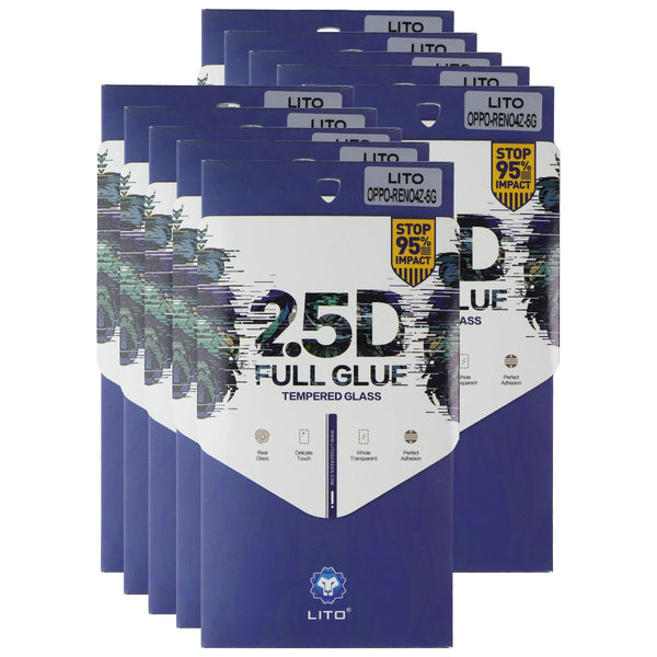 LITO 2.5D Full Glue Tempered Glass Screen Protector for Oppo Reno4 Z 5G - 10 Pk