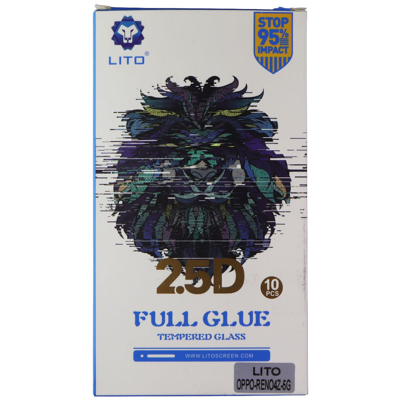 LITO 2.5D Full Glue Tempered Glass Screen Protector for Oppo Reno4 Z 5G - 10 Pk