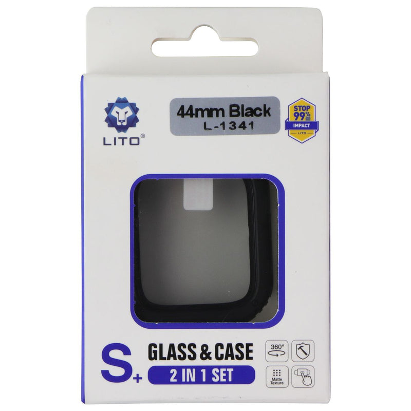 LITO S+ Glass & Rugged Case for Apple Watch Series SE/6/5/4 (44mm) - Black