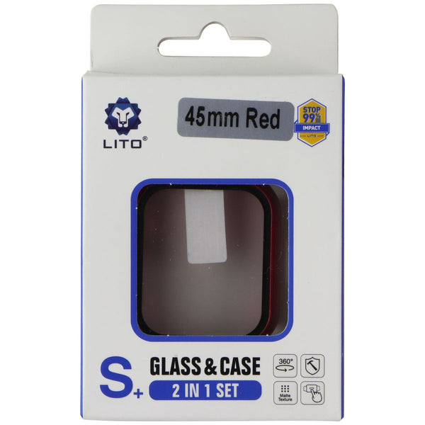Lito S+ Glass & Case (2 in 1 Set) for Apple Watch Series 7 (45mm) - Red