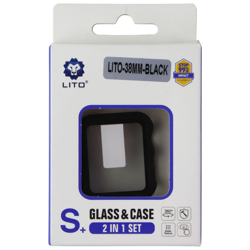 LITO S+ Glass and Case Set for Apple Watch Series 3/2/1 (38mm) - Matte Black