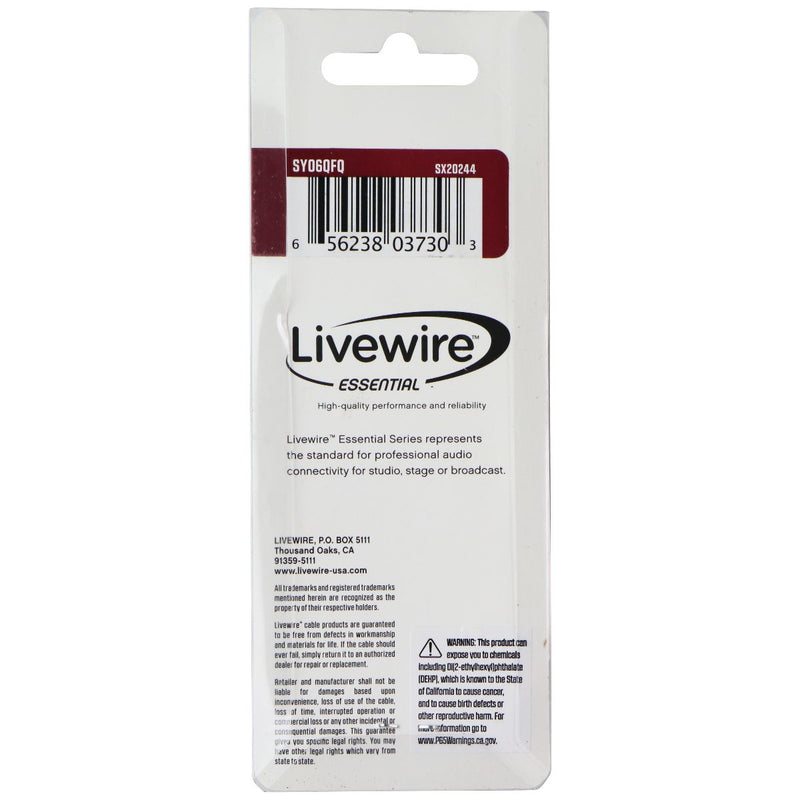 Livewire Essential Y-Adapter 1/4-in TS Female to 1/4-in TS Male - 6-Inch / Black
