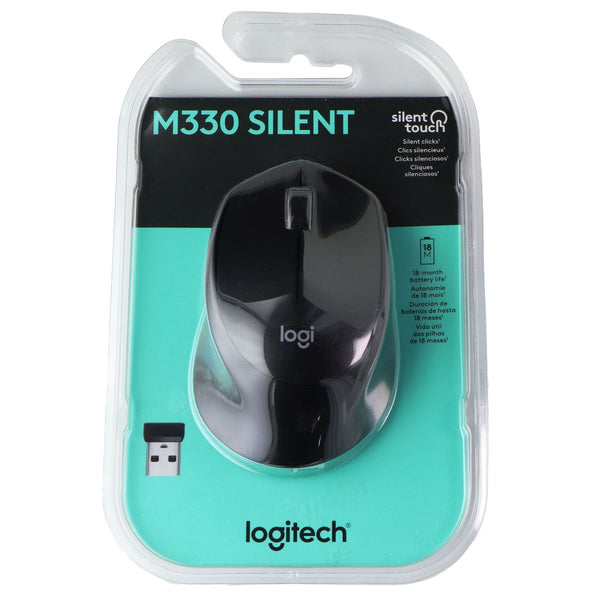 Logitech M330 SILENT Wireless Mouse with USB Receiver - Black (‎910-004905)