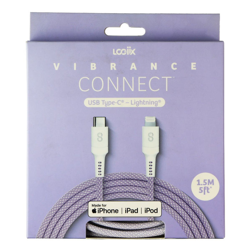 Logiix Vibrance Connect (5-ft) USB-C Type C to Lightning 8-Pin Cable - Purple
