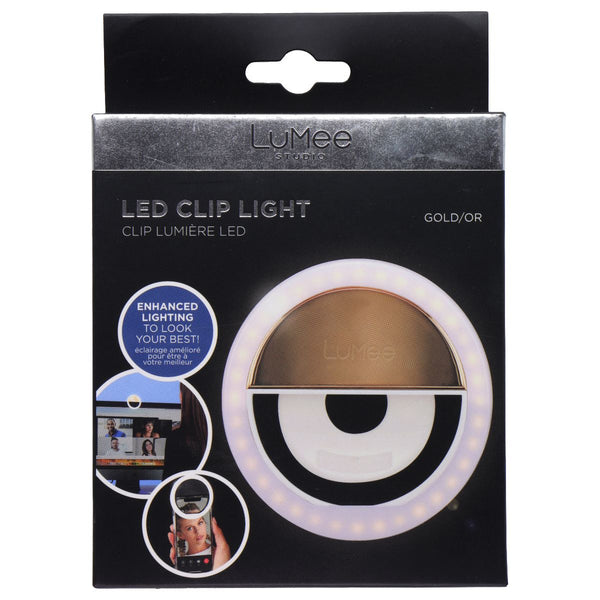 LuMee Studio Clip Light Portable and Rechargeable LED Ring Light - Gold