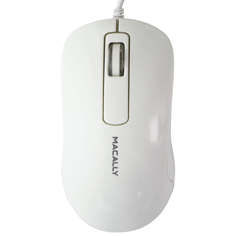 Macally (5-ft) USB Wired 3-Button Computer Mouse for Mac/PC - (ICEFROST3) White